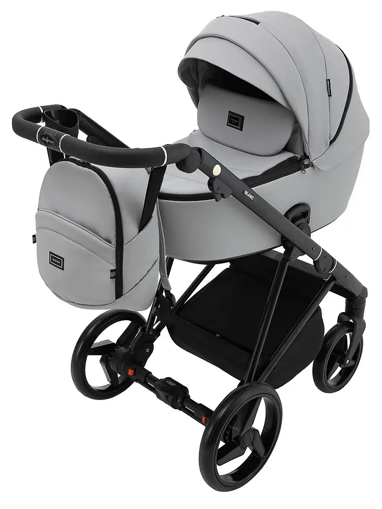 Детская коляска 2 в 1 Adamex Blanc Eco SA-3 светло-серый